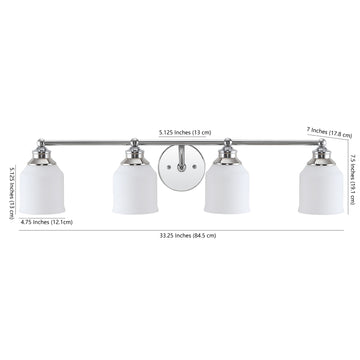 Lydia Iron/Frosted Glass Farmhouse Cottage LED Vanity Light